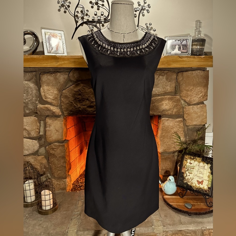 Black Zara Embellished Sheath
